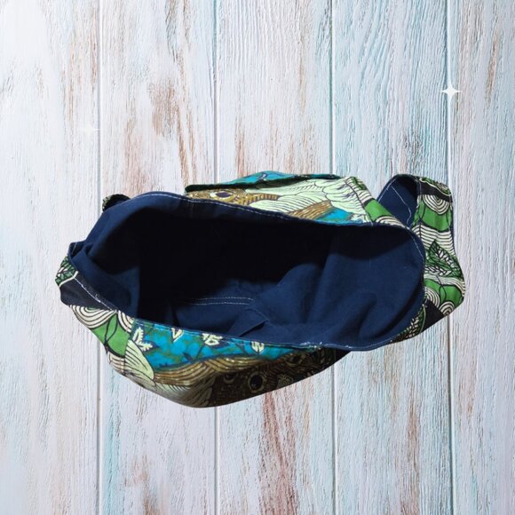 Handmade Kitenge Bag | Brown African Print Shoulder Handbag Boho Artisan - Picture 4 of 4